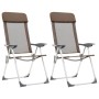 Klappbare Campingstühle 2 Einheiten aus braunem Aluminium von vidaXL, Campingmöbel - Ref: Foro24-44310, Preis: 134,49 €, Raba...