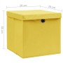 Cajas de almacenaje con tapas 10 uds amarillo 28x28x28 cm en Cestas para almacenaje | Comprar online en Foro24