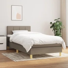 Box spring bed with taupe gray fabric mattress 80x200 cm by , Beds and slatted bases - Ref: Foro24-3140573, Price: 303,72 €, ...