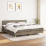 Box spring bed with taupe gray fabric mattress 200x200 cm by , Beds and slatted bases - Ref: Foro24-3140565, Price: 610,06 €,...