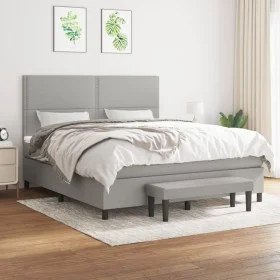Boxspringbett mit hellgrauer Stoffmatratze 160x200 cm von , Betten und Lattenroste - Ref: Foro24-3136525, Preis: 551,98 €, Ra...