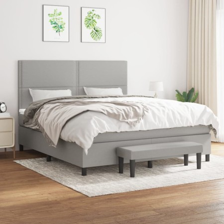 Boxspringbett mit hellgrauer Stoffmatratze 160x200 cm von , Betten und Lattenroste - Ref: Foro24-3136525, Preis: 570,38 €, Ra...