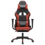 Silla gaming de masaje y reposapiés cuero sintético negro rojo en Sillas gaming | Comprar online en Foro24