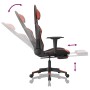Silla gaming de masaje y reposapiés cuero sintético negro rojo en Sillas gaming | Comprar online en Foro24