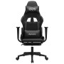 Silla gaming de masaje y reposapiés cuero sintético negro en Sillas gaming | Comprar online en Foro24