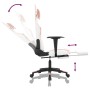 Silla gaming masaje y reposapiés cuero sintético blanco y rosa en Sillas gaming | Comprar online en Foro24