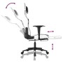 Silla gaming masaje y reposapiés cuero sintético negro blanco en Sillas gaming | Comprar online en Foro24