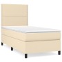 Box spring bed with cream fabric mattress 100x200 cm by , Beds and slatted bases - Ref: Foro24-3141678, Price: 321,57 €, Disc...