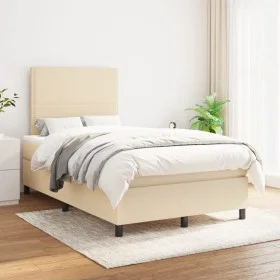 Box spring bed with cream fabric mattress 120x200 cm by , Beds and slatted bases - Ref: Foro24-3141686, Price: 402,19 €, Disc...