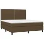 Box spring bed with dark brown fabric mattress 160x200 cm by , Beds and slatted bases - Ref: Foro24-3141708, Price: 506,55 €,...