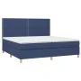 Box spring bed with blue fabric mattress 200x200 cm by , Beds and slatted bases - Ref: Foro24-3142287, Price: 611,39 €, Disco...