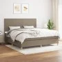 Box spring bed with taupe gray fabric mattress 200x200 cm by , Beds and slatted bases - Ref: Foro24-3142285, Price: 686,57 €,...