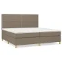 Box spring bed with taupe gray fabric mattress 200x200 cm by , Beds and slatted bases - Ref: Foro24-3142285, Price: 686,57 €,...