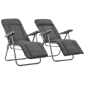 Sillas plegables de jardín con cojín 2 unidades gris de vidaXL, Sillas de jardín - Ref: Foro24-44320, Precio: 202,43 €, Descu...