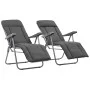 Klappbare Gartenstühle mit Kissen 2 Einheiten grau von vidaXL, Gartenstühle - Ref: Foro24-44320, Preis: 212,58 €, Rabatt: %