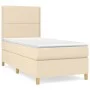 Box spring bed with cream fabric mattress 90x200 cm by , Beds and slatted bases - Ref: Foro24-3142230, Price: 310,63 €, Disco...