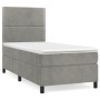 Box spring bed with light gray velvet mattress 80x200 cm by , Beds and slatted bases - Ref: Foro24-3142929, Price: 311,32 €, ...