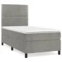 Box spring bed with light gray velvet mattress 80x200 cm by , Beds and slatted bases - Ref: Foro24-3142929, Price: 305,22 €, ...