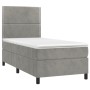 Box spring bed with light gray velvet mattress 80x200 cm by , Beds and slatted bases - Ref: Foro24-3142929, Price: 311,32 €, ...