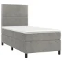 Box spring bed with light gray velvet mattress 80x200 cm by , Beds and slatted bases - Ref: Foro24-3142929, Price: 305,22 €, ...
