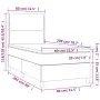 Box spring bed with light gray velvet mattress 80x200 cm by , Beds and slatted bases - Ref: Foro24-3142929, Price: 305,22 €, ...