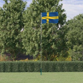 Aluminum flag and pole of Sweden 5.55 m by , Flags and windsocks - Ref: Foro24-3147142, Price: 66,48 €, Discount: %