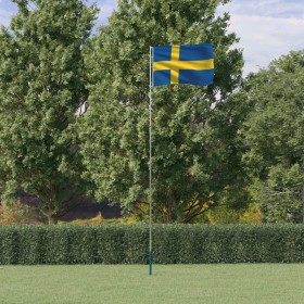 Mástil y bandera de Suecia aluminio 5,55 m