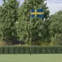 Mástil y bandera de Suecia aluminio 5,55 m de , Banderas y mangas de viento - Ref: Foro24-3147142, Precio: 55,60 €, Descuento: %