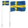 Aluminiumflagge und Mast von Schweden 5,55 m von , Fahnen und Windsäcke - Ref: Foro24-3147142, Preis: 55,60 €, Rabatt: %