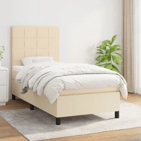 Box spring bed with cream fabric mattress 80x200 cm by , Beds and slatted bases - Ref: Foro24-3141734, Price: 309,93 €, Disco...