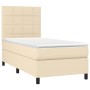 Cama box spring con colchón tela color crema 80x200 cm de , Camas y somieres - Ref: Foro24-3141734, Precio: 315,52 €, Descuen...