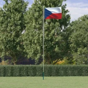 Mast und Flagge der Tschechischen Republik aus Aluminium 6,23 m von , Fahnen und Windsäcke - Ref: Foro24-3147109, Preis: 73,6...