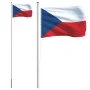 Mast and flag of Czech Republic aluminum 6.23 m by , Flags and windsocks - Ref: Foro24-3147109, Price: 73,62 €, Discount: %
