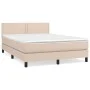 Box spring bed with cappuccino synthetic leather mattress 140x190cm by , Beds and slatted bases - Ref: Foro24-3141064, Price:...