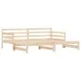 Trundle sofa bed solid pine wood 90x200 cm by , Beds and slatted bases - Ref: Foro24-836147, Price: 157,53 €, Discount: %