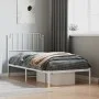 Bettgestell aus Metall mit weißem Kopfteil 90x200 cm von , Betten und Lattenroste - Ref: Foro24-373929, Preis: 62,71 €, Rabat...