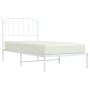 Bettgestell aus Metall mit weißem Kopfteil 90x200 cm von , Betten und Lattenroste - Ref: Foro24-373929, Preis: 63,66 €, Rabat...