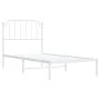 Metal bed frame with white headboard 90x200 cm by , Beds and slatted bases - Ref: Foro24-373929, Price: 60,98 €, Discount: %