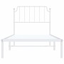 Bettgestell aus Metall mit weißem Kopfteil 90x200 cm von , Betten und Lattenroste - Ref: Foro24-373929, Preis: 63,66 €, Rabat...