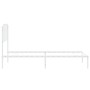 Metal bed frame with white headboard 90x200 cm by , Beds and slatted bases - Ref: Foro24-373929, Price: 63,66 €, Discount: %