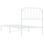 Bettgestell aus Metall mit weißem Kopfteil 90x200 cm von , Betten und Lattenroste - Ref: Foro24-373929, Preis: 63,66 €, Rabat...