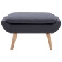 Reposapiés tapizado de tela 73x43x42 cm gris oscuro