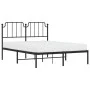 Bed frame with black metal headboard 135x190 cm by , Beds and slatted bases - Ref: Foro24-373886, Price: 92,89 €, Discount: %