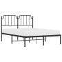 Estructura de cama con cabecero metal negro 135x190 cm de , Camas y somieres - Ref: Foro24-373886, Precio: 94,17 €, Descuento: %