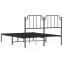 Bed frame with black metal headboard 135x190 cm by , Beds and slatted bases - Ref: Foro24-373886, Price: 92,89 €, Discount: %