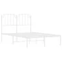 Bettgestell aus Metall mit weißem Kopfteil 120x200 cm von , Betten und Lattenroste - Ref: Foro24-373934, Preis: 84,18 €, Raba...