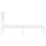 Bettgestell aus Metall mit weißem Kopfteil 120x200 cm von , Betten und Lattenroste - Ref: Foro24-373934, Preis: 84,18 €, Raba...