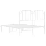 Bettgestell aus Metall mit weißem Kopfteil 120x200 cm von , Betten und Lattenroste - Ref: Foro24-373934, Preis: 84,18 €, Raba...