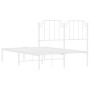 Bettgestell aus Metall mit weißem Kopfteil 120x200 cm von , Betten und Lattenroste - Ref: Foro24-373934, Preis: 85,33 €, Raba...