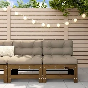 Central garden sofas 2 pcs solid pine wood honey brown by , Modular outdoor sofas - Ref: Foro24-825642, Price: 106,94 €, Disc...